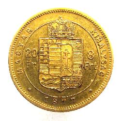 Австро-Венгрия 20 Fr / 8 Frt 1877 KB