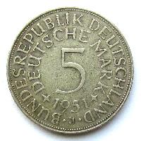 ФРГ 5 марок 1951 J