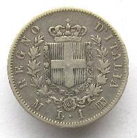 Италия 1 лира 1863 M BN