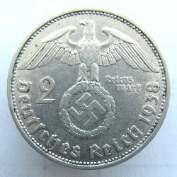 Germany 2 RM 1938 D