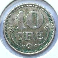 Denmark 10 ore 1918