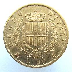 Italy 20 lire 1873