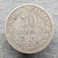 Италия 50 чентезимо 1863 M BN