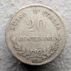 Italien 20 centesimo 1863 M BN