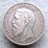 Baden 5 Mark 1876 G
