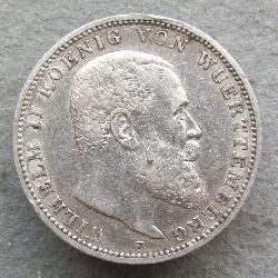 Württemberg 3 Mark 1909 F