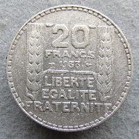 Francie 20 franků 1933