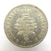 Saxony 1/6 thaler 1870 B