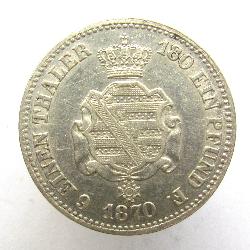 Sachsen 1/6 Taler 1870 B