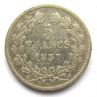 Frankreich 5 Franken 1837 W