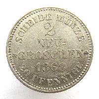 Sachsen 2 neue Groschen 1868 B