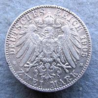 Saxony 2 mark 1905 E