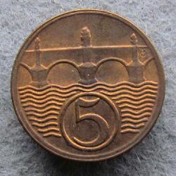 Tschechoslowakei 5 Heller 1923
