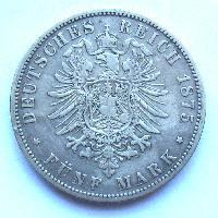 Пруссия 5 марок 1875 B