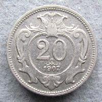 Rakousko-Uhersko 20 heller 1907
