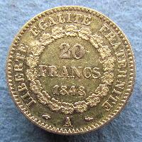 Франция 20 франков 1848 А
