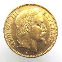 Frankreich 20 Frank 1868 BB