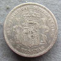 Испания 5 песет 1871