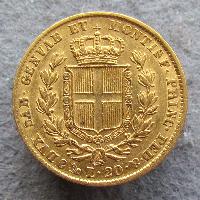 Sardinia 20 lir 1849 P