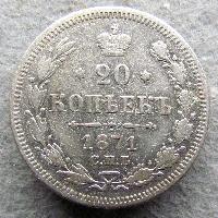 Russland 20 Kopeken 1871 SPB-HI