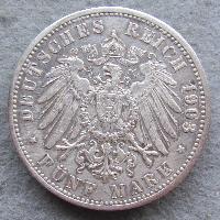 Баден 5 марок 1903 G