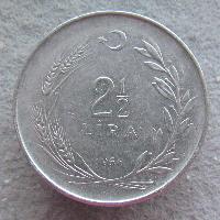 Turecko 2,5 liry 1966