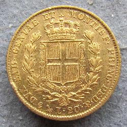 Sardinia 20 lir 1847 P