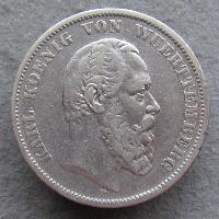 Württemberg 5 Mark 1876 F