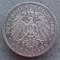 Саксония 5 марок 1908 Е