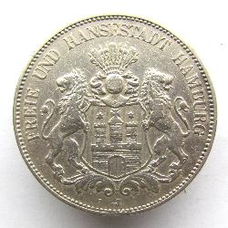 Hamburg 5 mark 1907 J