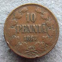 Finland 10 pennia 1867