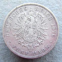 Prussia 5 M 1876 C