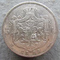 Rumunsko 5 leu 1883