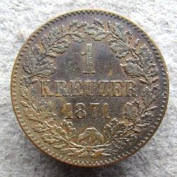 Baden 1 kreuzer 1871