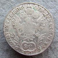 Austria Hungary 20 kreuzer 1806 A