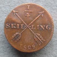 Sweden 1/4 skilling 1828