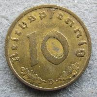 Germany 10 Rpf 1938 D