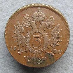 Austria Hungary 3 kreuzer 1800 A