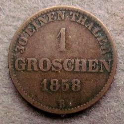 Oldenburg 1 groš 1858 B