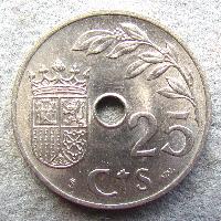 Španělsko 25 cts 1937