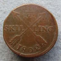Schweden 1/2 skilling 1802
