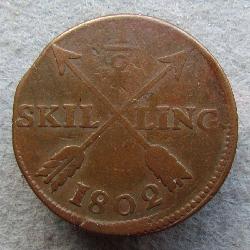 Švédsko 1/2 skilling 1802