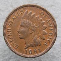 США 1 цент 1891