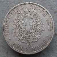 Hessen 5 mark 1876 H
