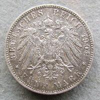 Hamburg 5 mark 1904 J