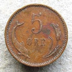 Denmark 5 ore 1902