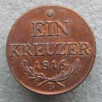 Австро-Венгрия 1 крейцара 1816 В