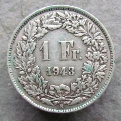 Switzerland 1 Fr 1943 B