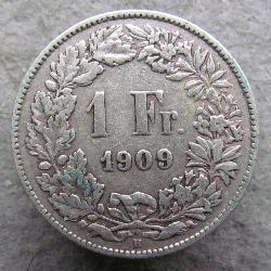 Switzerland 1 Fr 1909 B