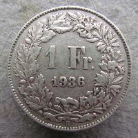 Switzerland 1 Fr 1936 B